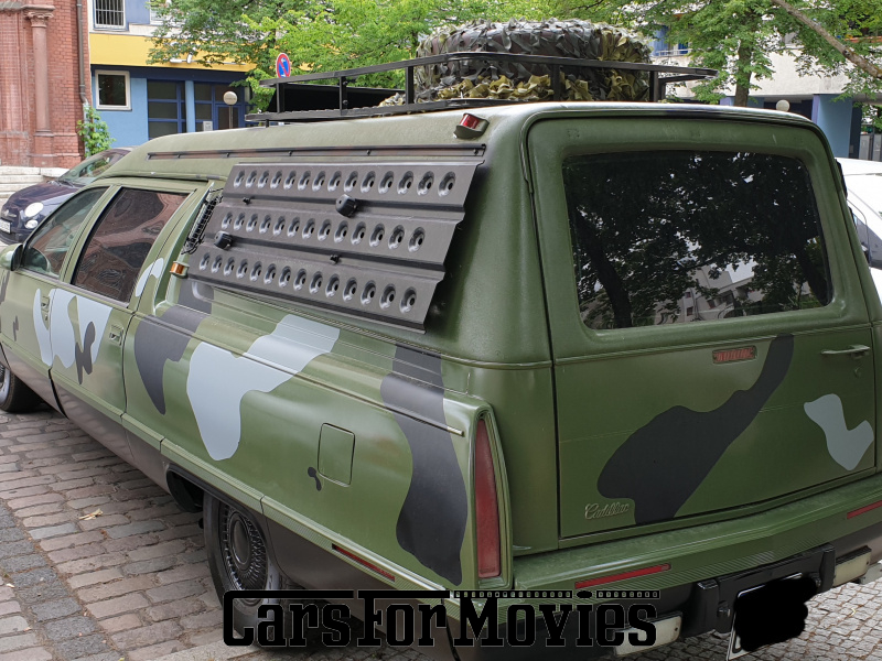 CarsForMovies | Cadillac Fleetwood 1996 USA Sonstige Sonstige Zivilfahrzeug Leichenwagen Brandenburg 5133 Bestatter Coroner Camouflage tarnfarben flecktarn hearse mortuary funeral car Camping Unikat